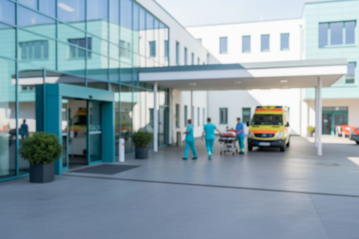 Eingang der Zentralen Notaufnahme mit Rettungszufahrt