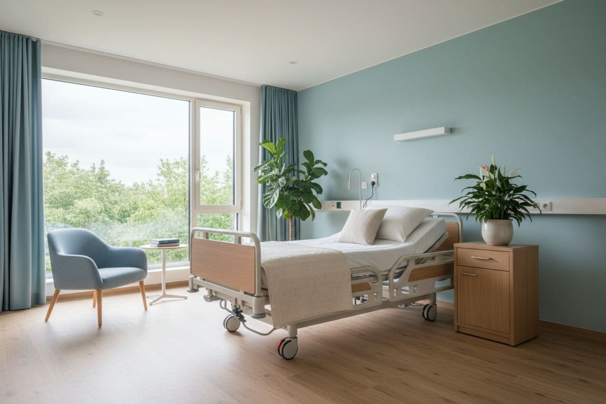 Ruhiges Zimmer auf der Palliativstation