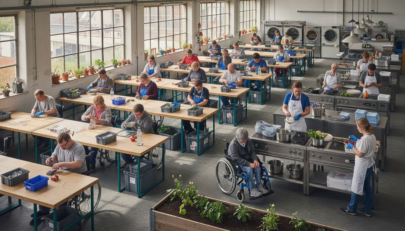 Menschen arbeiten in der Werkstatt